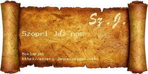 Szopri János névjegykártya