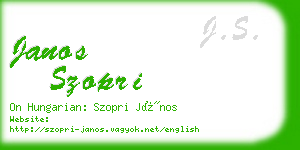 janos szopri business card